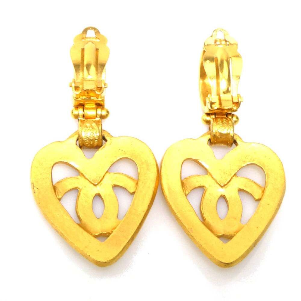Chanel Cc Logo Heart Clip-On Earrings #208908C11B - Picture 2 of 5
